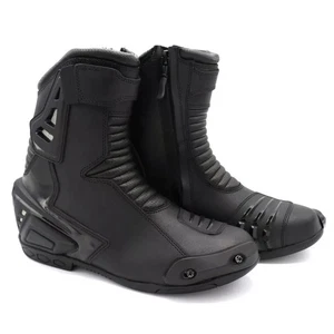 Herren Motorrad Rindsleder Reitschuhe Leder Motorrad Leder Rennstiefel - Bild 1 von 3