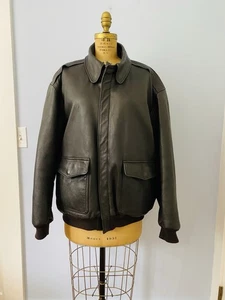 Giacca da volo bomber vintage anni 90 LL Bean pelle uomo XXL alta USA Thinsulate - Foto 1 di 19