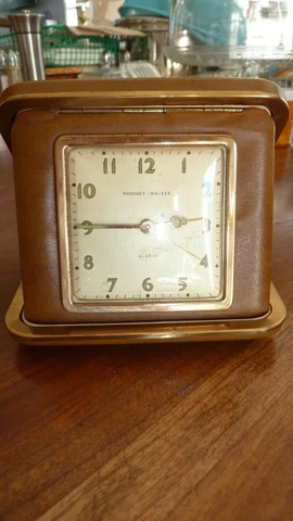Vintage Phinney Walker Travel Alarm Clock Working Cover