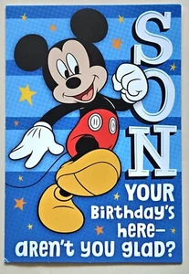 Biglietto di auguri di buon compleanno, FIGLIO / Topolino (incl. Busta 5x7") - Foto 1 di 4
