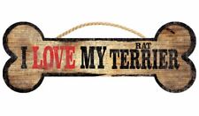 Rat Terrier - Love My Bone - Dog Wood Sign - 12" x 4 1/2" - Brand New