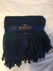 Pendleton Home Collection Throw Blanket Fringe Soft Acrylic Black Watch 50"x70" - Picture 1 of 4