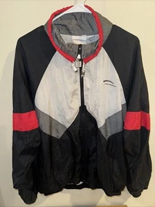 Vintage Givenchy Active Jacket Mens L Hooded Windbreaker Lined Rap Zip Up - Picture 1 of 6