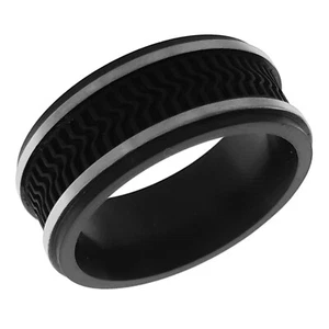 Bague en Acier ruthénié - Taille au choix - Neuve - Homme - Picture 1 of 4