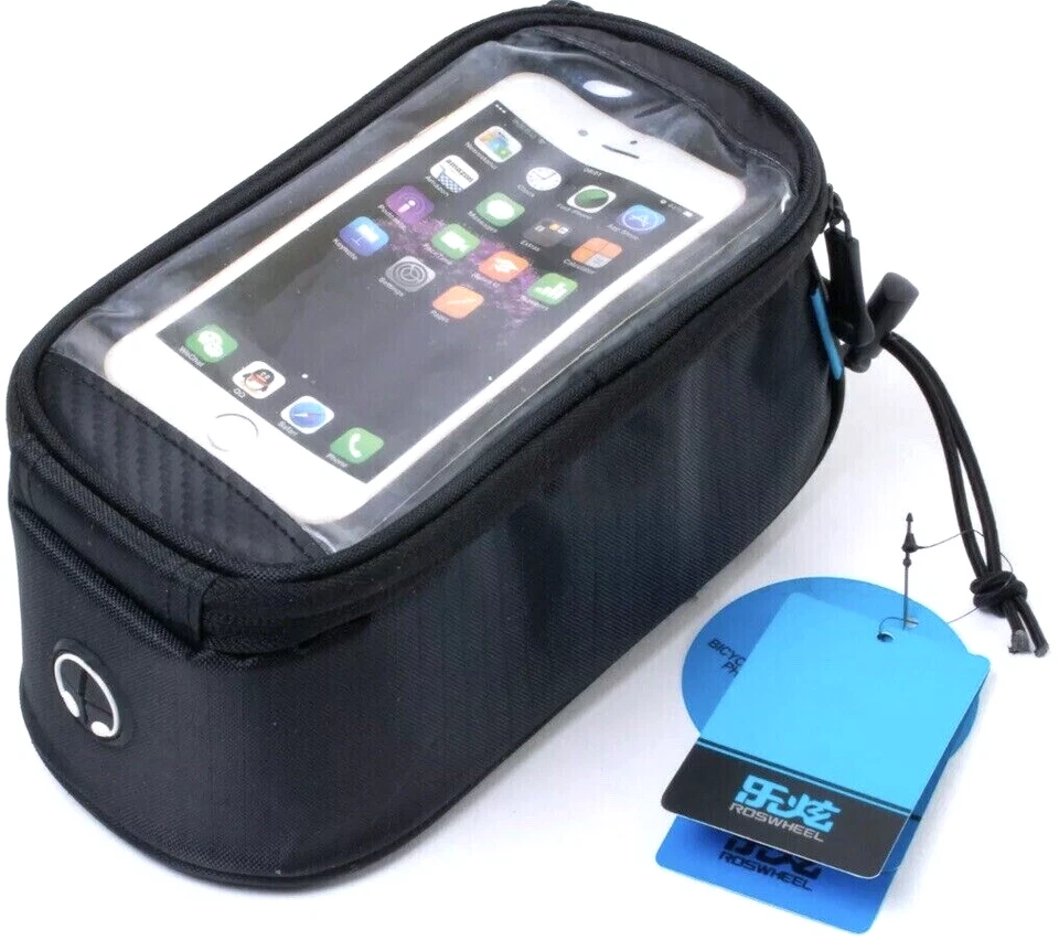 Roswheel Bicycle Smart Phone Bag with Touch Screen Window Black Zip Pocket NEW - Image 1 of 1
