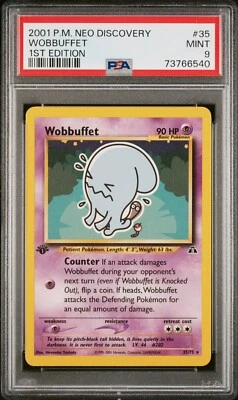 Pokémon TCG Wobbuffet Neo Discovery 2001 35 Regular 1st edition Rare PSA 9 MINT - Image 1 of 2