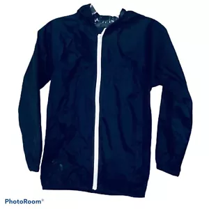 Chaqueta rompevientos Kid's Lands' End con cremallera blanca azul completa talla pequeña - Imagen 1 de 5