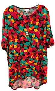 Neu mit Etikett LuLaRoe Medium schwarz grün gold rot orange Blumen Slinky Irma Tunika - Bild 1 von 9