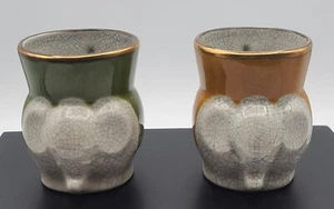 Fitz & Floyd Elephant Crackle Demitasse Tea/Coffee Mug Set 2 - Picture 1 of 3