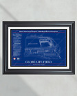 Texas Rangers Globe Life Field Ballpark Blueprint Baseball Stadium Wall Art