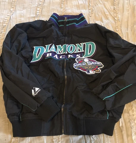 ARIZONA DIAMONDBACKS Baseball 2001 World Series MAJESTIC Youth MEDIUM Jacket MLB Cover