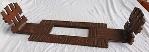 ANTIQUE CARVED CHINESE FOLDING WOODEN BOOK SHELF - Picture 1 of 7