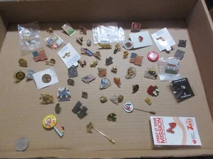 MIXED LOT OF 58 LAPEL PINS,SOME VINTAGE - Picture 1 of 3