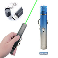 1mw Green Laser Pointer Pen USB Rechargeable Visible Beam Light 2KM Blue-grey