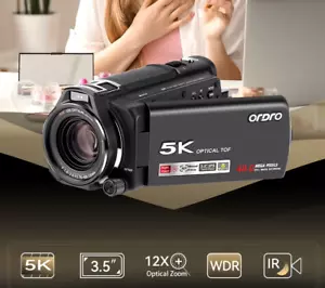ORDRO XV80 Live Streams Digital Camera Camcorder 4K 12X Optical Zoom 40X Hybrid - Picture 1 of 6