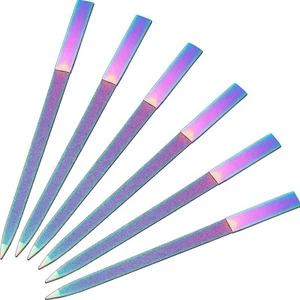 6PCS Sapphire Metal Nail File Set, Diamond Nail File Stainless Steel Double Side - Picture 1 of 7
