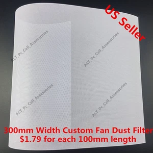 300mm Width Computer PC Dustproof Cooler Fan Custom Cover Dust Filter Mesh White - Picture 1 of 2