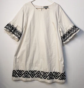 BANANA REPUBLIC Factory Dress Womens 2XL Embroidered Shift Lined Boho Cotton - Picture 1 of 10