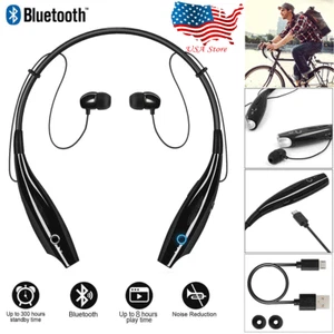 Wireless Bluetooth Headphones Headset Stereo Earphone Neckband Earbuds W/ Mic - Picture 1 of 18