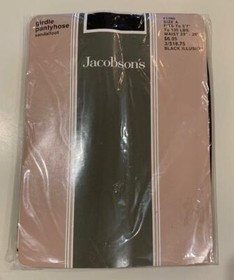 Vintage Rare Jacobson's Girdle Pantyhose Sz A #1360 Black Illusion Sandalfoot