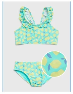 GAP GIRL BLUE LEMON PRINT TANKINI SWIMSUIT NWT XXL 14 15 16 UPF 50+ $30 - Picture 1 of 1
