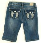 L A Idol Shorts USA Women's 7 Distressed Jeans Embellished Wings Back Pocket