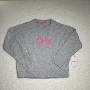 Juicy Couture Sweatshirt Damen Large grau Rundhalsausschnitt Spruch - Bild 1 von 11