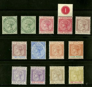 Gibraltar 1886-1898 Scott # 8-21 Mint Lightly Hinged Set - Bild 1 von 2