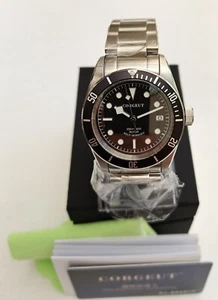 BNIB CORGEUT 2010c AUTO WATCH MONOCHROME ALL STEEL SEIKO NH35 SAPPHIRE 200m/LUME - Picture 1 of 7