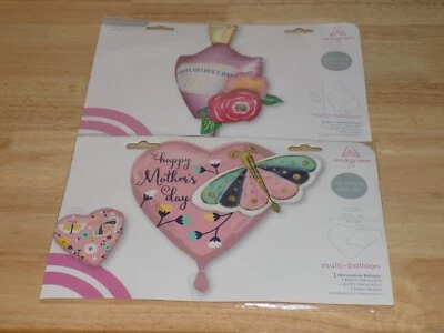 2 PACK Happy Mother's Day Foil Balloon, Large 3D Effect Multi-Balloon, Butterfly - Image 1 of 4