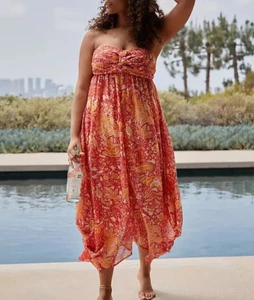 NWT Anthropologie XL Harem Paisley Floral Sleeveless Jumpsuit Lounge Cove-Up Pjs - Picture 1 of 8