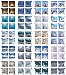 Ambesonne Winter Scene Cushion Cover Set of 4 for Couch and Bed in 4 Sizes - Picture 1 of 241