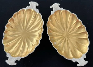 Einzigartiges Paar ~ Lenox ovale Seifen-/Süßigkeiten-/Schmuckschalen ~ sehr verziert ~ 24K Gold bedeckt - Bild 1 von 7