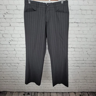 Pantalones de vestir Mexx negros a rayas mezcla de lana ligeros tiro medio talla 46 (30x30) Foto 1 de 4