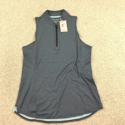 Camisa Polo Peter Millar Blade Mujer Pequeña Estampada 1/4 Cremallera Nueva Foto 1 de 4