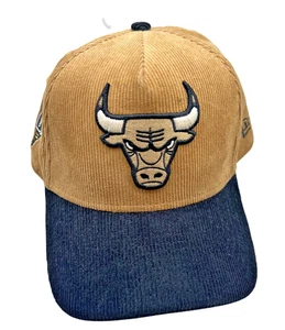 Chicago Bulls Mütze Kappe Druckknopflasche Herren Einheitsgröße hellbraun NBA Basketball New Era Cord - Bild 1 von 8