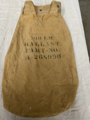 “RARE” Named Military Zeppelin Hot Air Balloon 100 Pound Canvas Ballast Bag - Image 1 of 4