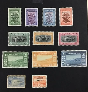 Costa Rica 1944-1946 VF MLH Sc#238-41, Sc#243-45, Sc#C1, C6, C121-23, (W47) - Picture 1 of 2