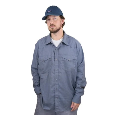 Camisa de Trabajo Patagonia Western Snap Chambray Hombres XL Azul Cáñamo Manga Larga Ropa de Trabajo Foto 1 de 4