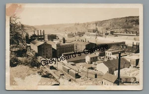 RPPC Aerial View of Factory OREGON CITY OR Oregon Vintage Real Photo Postcard - Picture 1 of 2