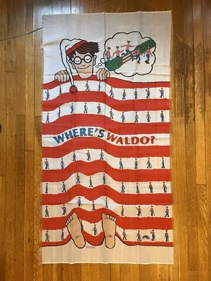 ВИНТАЖНЫЙ настенный гобелен из ткани Where's Waldo 90-е - Изображение 1 из 4