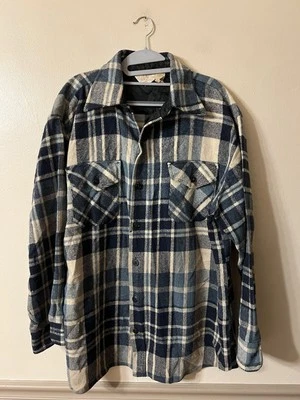 Vintage Sears Kings Road Wool Plaid Flannel Shacket Jacket Size 2XL - Image 1 of 4