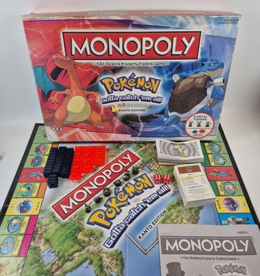 Monopoly Pokémon KANTO Edition Family Board Game Hasbro Pokemon Complete - Image 1 of 4