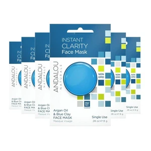 Andalou Naturals Instant Clarity Face Mask Argan Oil & Blue Clay 8g Pack of 6 - Bild 1 von 3