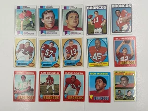 Lote de 15 tarjetas 1967-1973 Denver Broncos Floyd Little Dave Costa Rich Jackson Tensi - Imagen 1 de 16