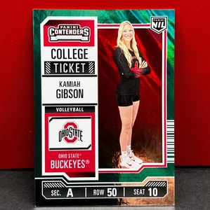 2025 Panini NIL Ohio State NIL Kamiah Gibson GREEN /5 College Ticket OSU #34 NM - Picture 1 of 11