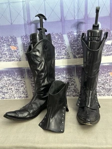 Vintage Harley Davidson Leather Cowboy Boots 81688 Women 7 Costume Biker Witch - Picture 1 of 17