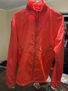 Adidas Small Bright Orange Windbreaker With Foldable Hood - Picture 1 of 6