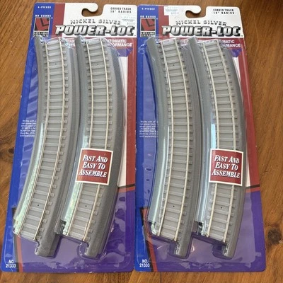 Life-Like Trains Power-Loc 18" Curved Track 21333 HO Scale 8 Nickel Silver NEW - Image 1 of 3