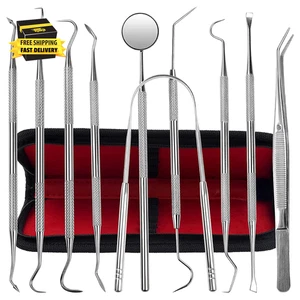 Dental Kit Tools, 10 Pack Stainless Steel Plaque Remover, Dental Tools to Remove - Picture 1 of 7